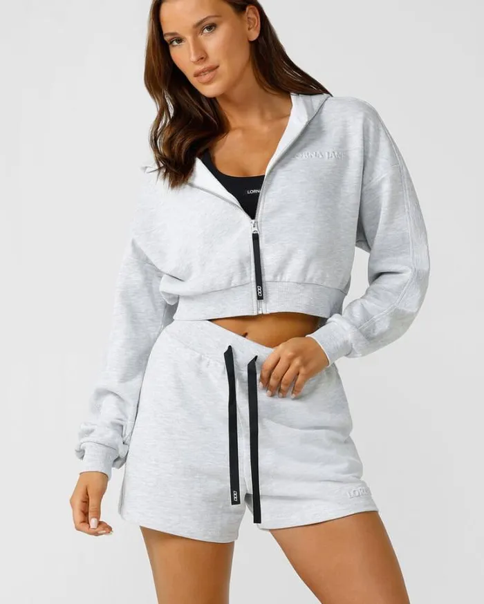 Women LORNA JANE Jackets Hoodies And Sweats Everyday Essential Zip Through Grey Marl Women LORNA JANE Jackets Hoodies And Sweats Everyday Essential Zip Through Grey Marl
