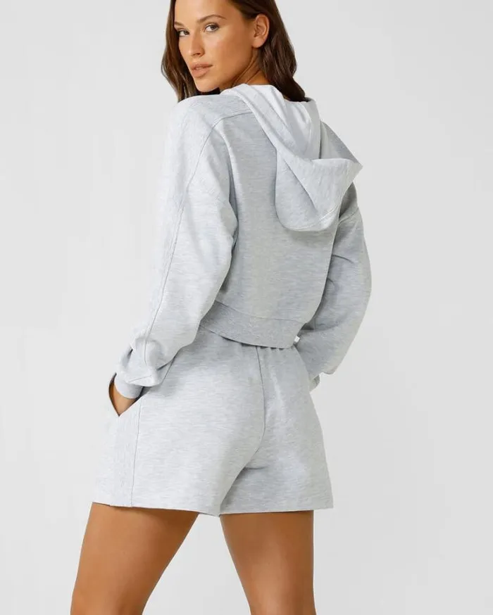 Women LORNA JANE Jackets Hoodies And Sweats Everyday Essential Zip Through Grey Marl
