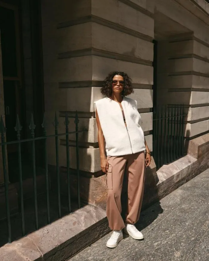 Women LORNA JANE Jackets Hoodies And Sweats Horizon Sherpa Vest Porcelain