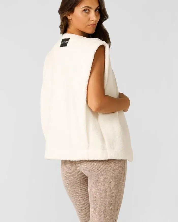 Women LORNA JANE Jackets Hoodies And Sweats Horizon Sherpa Vest Porcelain