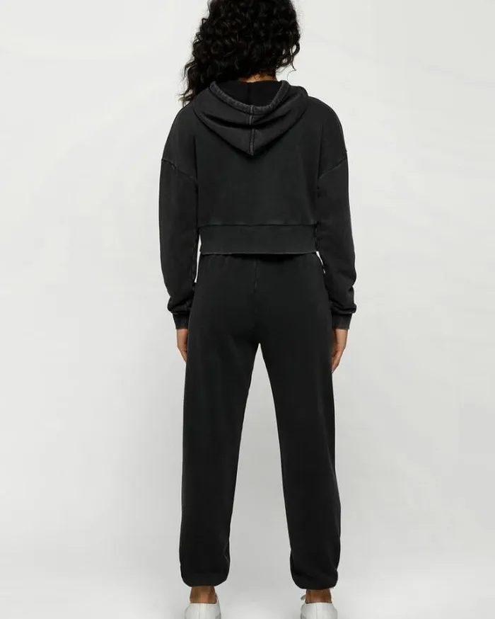 Women LORNA JANE Jackets Hoodies And Sweats Moto Track Pant Washed Black