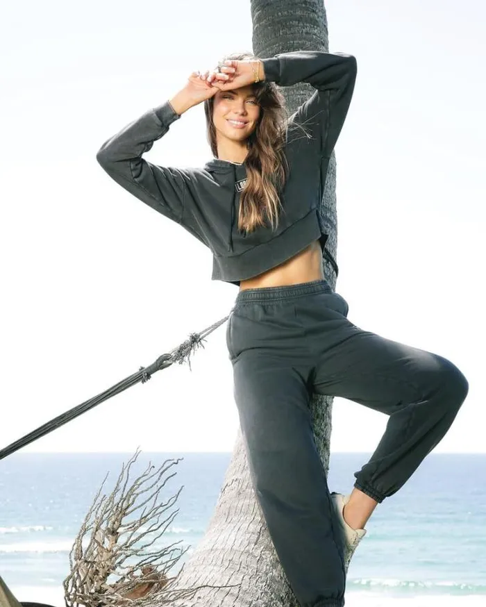 Women LORNA JANE Jackets Hoodies And Sweats Moto Track Pant Washed Black