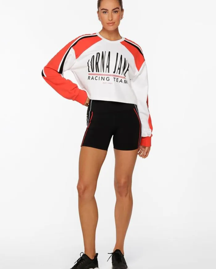 Women LORNA JANE Jackets Hoodies And Sweats Sprinter Terry Sweat White Multi