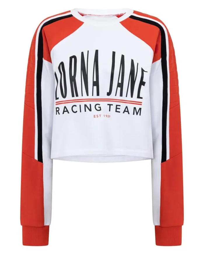 Women LORNA JANE Jackets Hoodies And Sweats Sprinter Terry Sweat White Multi