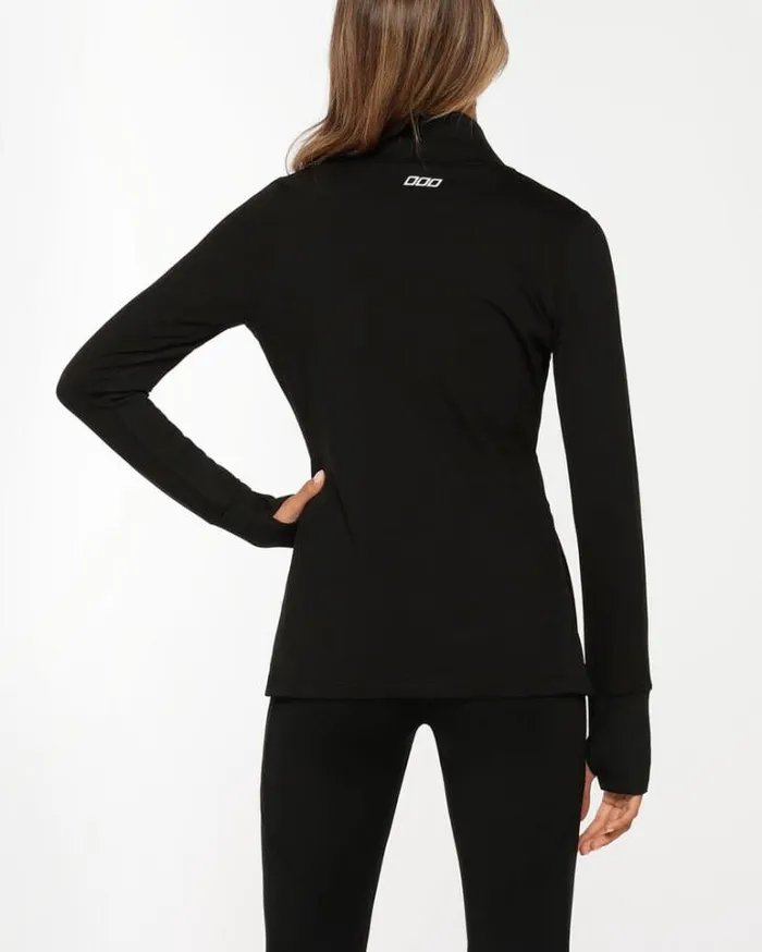 Women LORNA JANE Jackets Hoodies And Sweats Thermal Endurance Zip Through Jacket Black