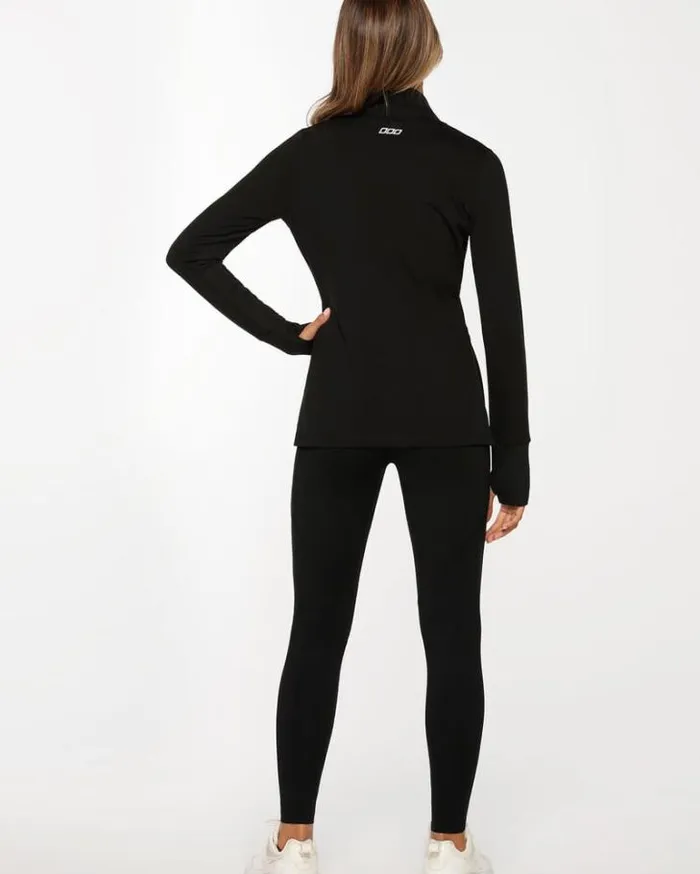 Women LORNA JANE Jackets Hoodies And Sweats Thermal Endurance Zip Through Jacket Black