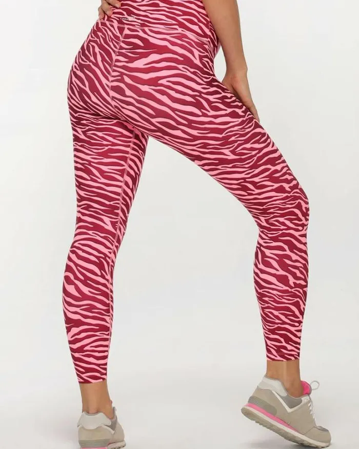 Women LORNA JANE Maternity LJ Maternity Ankle Biter Leggings Bright Zebra Print