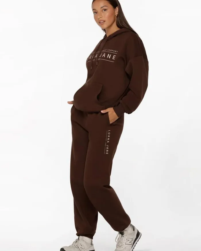 Women LORNA JANE Pants Lounge Fleece Trackpant Espresso