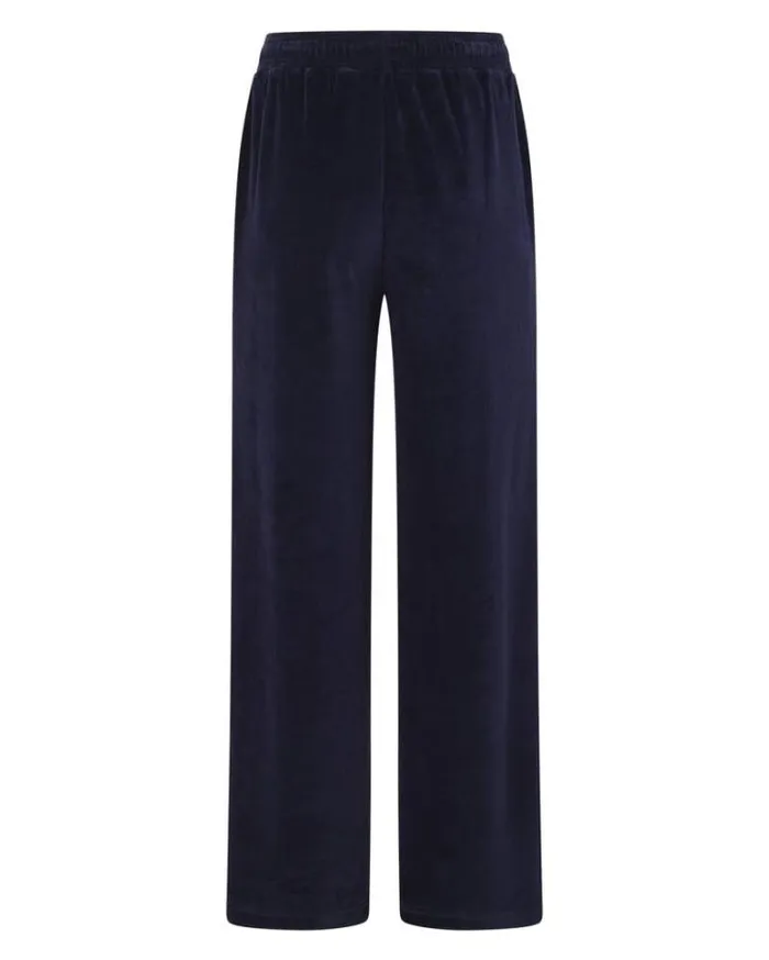 Women LORNA JANE Pants Naughties Nostalgic Velour Bootleg Track Pant French Navy