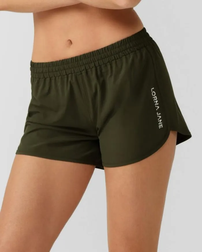 Women LORNA JANE Running Shorts Lotus Sport Short Luxury Green