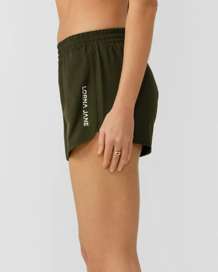 Women LORNA JANE Running Shorts Lotus Sport Short Luxury Green