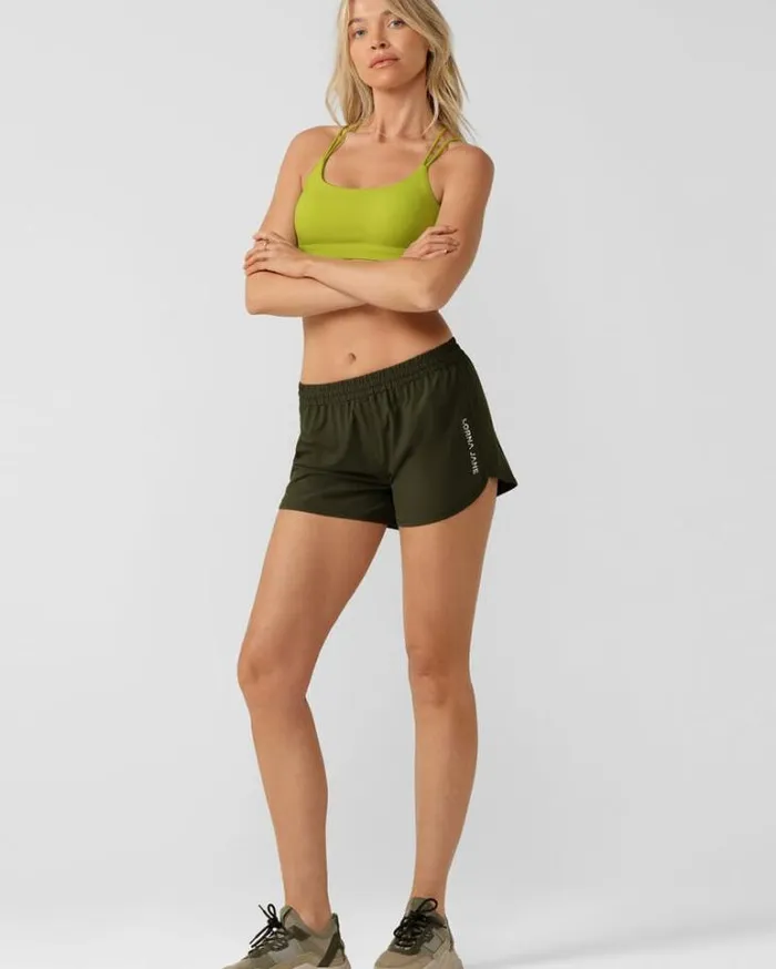 Women LORNA JANE Running Shorts Lotus Sport Short Luxury Green