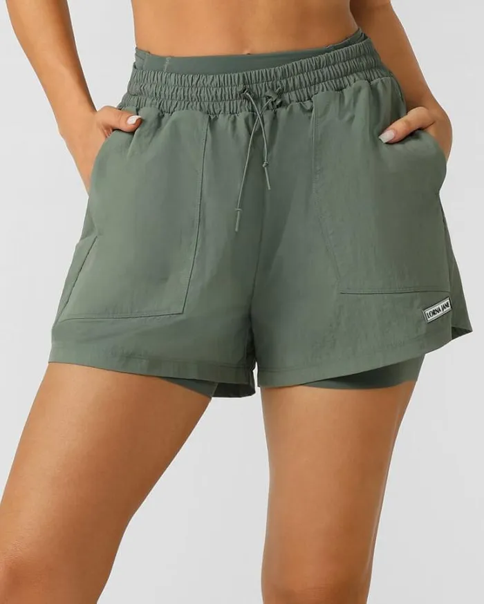 Women LORNA JANE Running Shorts Weightless Active Short Agave Green