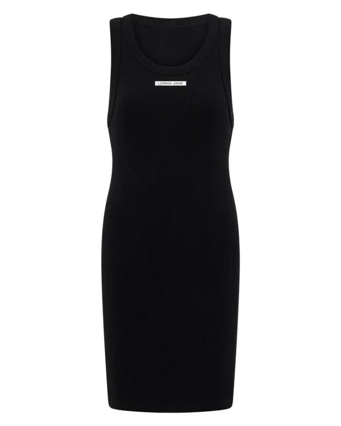Women LORNA JANE Skirts And Dresses On The Move Rib Tank Dress Black