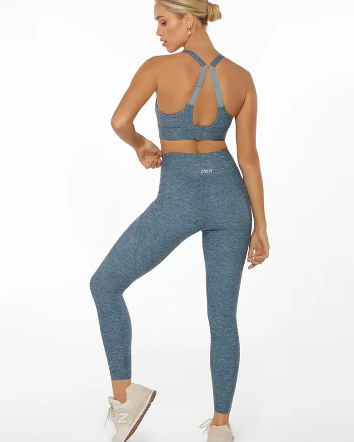 Women LORNA JANE Sports Bras Amy Maximum Support Sports Bra Washed Out Blue Marl Print