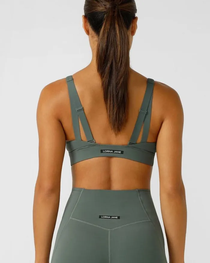 Women LORNA JANE Sports Bras Formation Recycled Sports Bra Agave Green