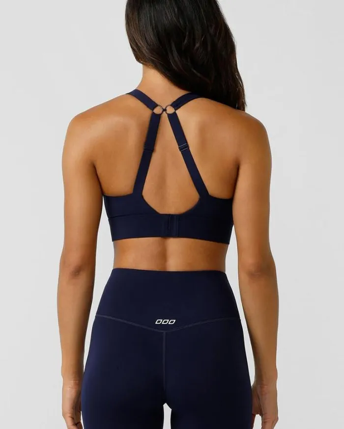 Women LORNA JANE Sports Bras Full Coverage Support Sports Bra French Navy
