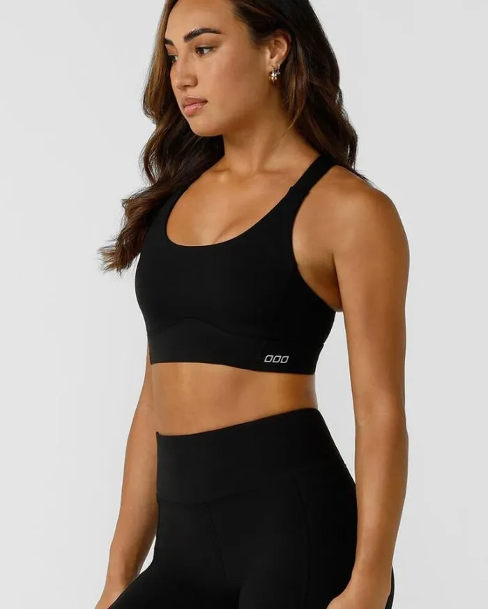 Women LORNA JANE Sports Bras Game Time Recycled Sports Bra Black