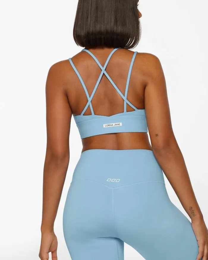 Women LORNA JANE Sports Bras Half Time Recycled Longline Sports Bra Moontide