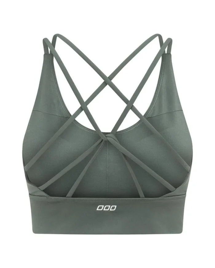 Women LORNA JANE Sports Bras Lotus Longline Sports Bra Dark Matcha