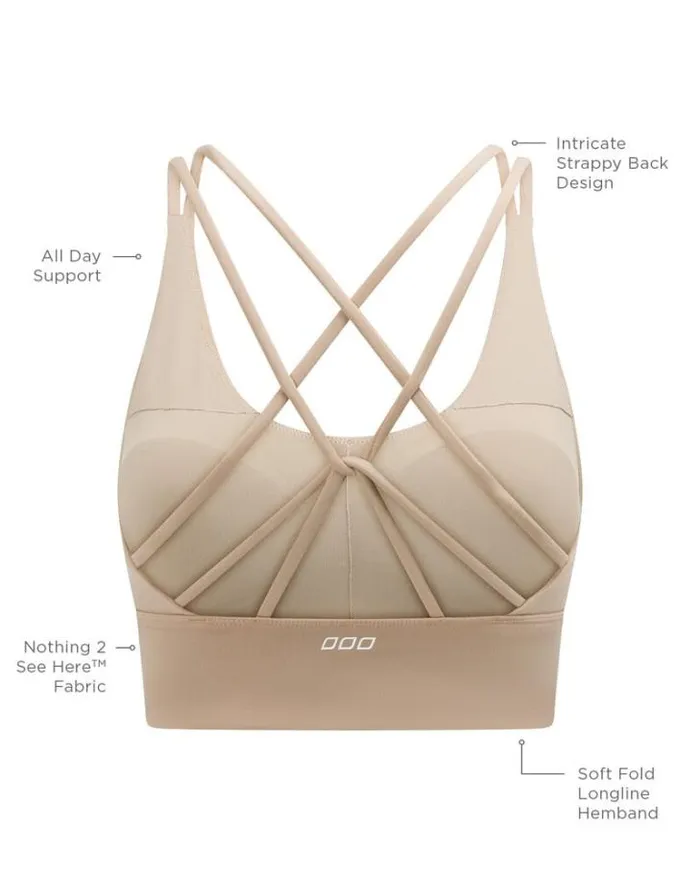 Women LORNA JANE Sports Bras Lotus Longline Sports Bra Dark Off White