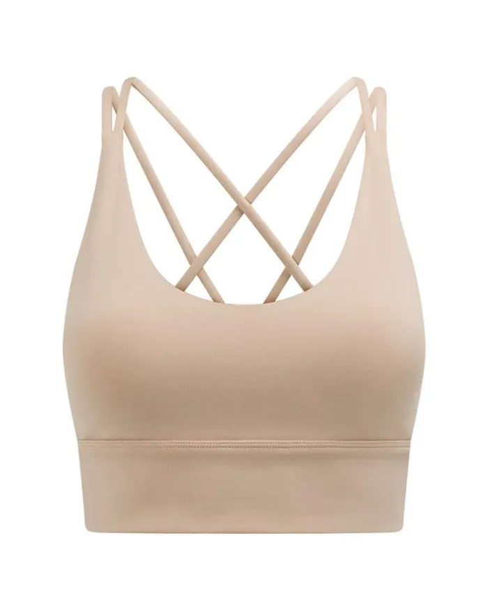 Women LORNA JANE Sports Bras Lotus Longline Sports Bra Dark Off White