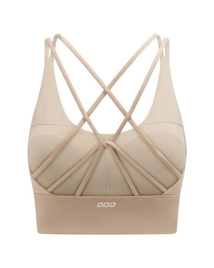 Women LORNA JANE Sports Bras Lotus Longline Sports Bra Dark Off White