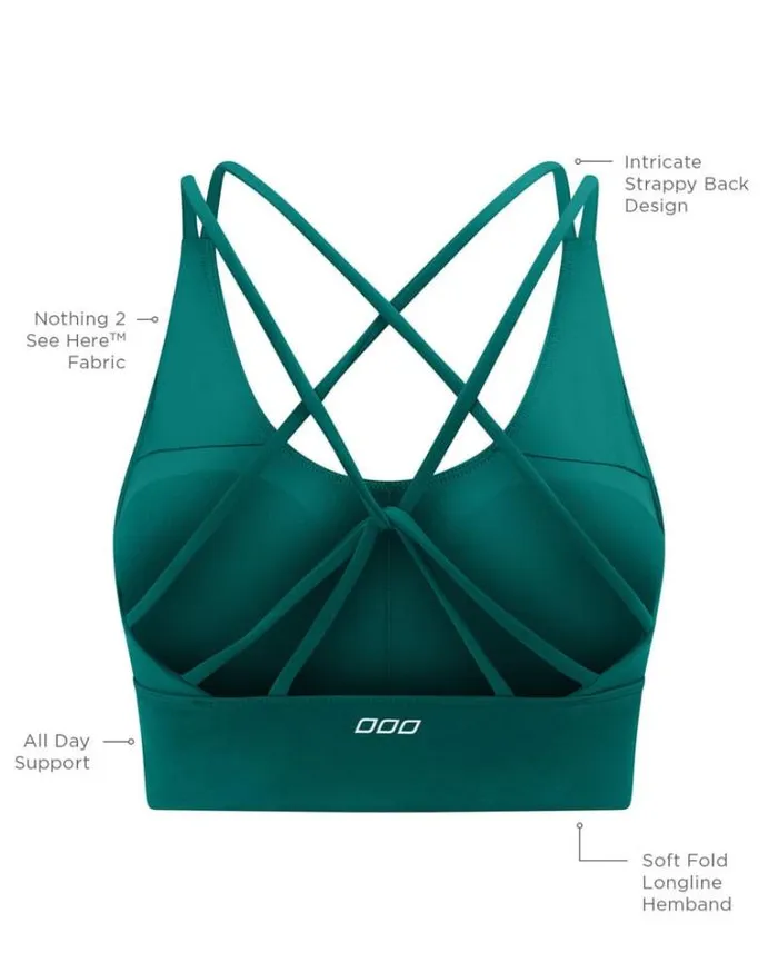 Women LORNA JANE Sports Bras Lotus Longline Sports Bra Dark Teal