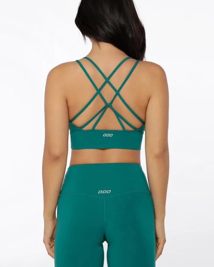 Women LORNA JANE Sports Bras Lotus Longline Sports Bra Dark Teal