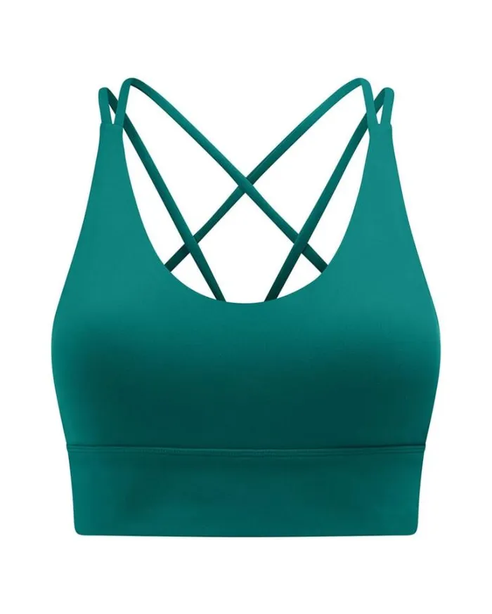Women LORNA JANE Sports Bras Lotus Longline Sports Bra Dark Teal