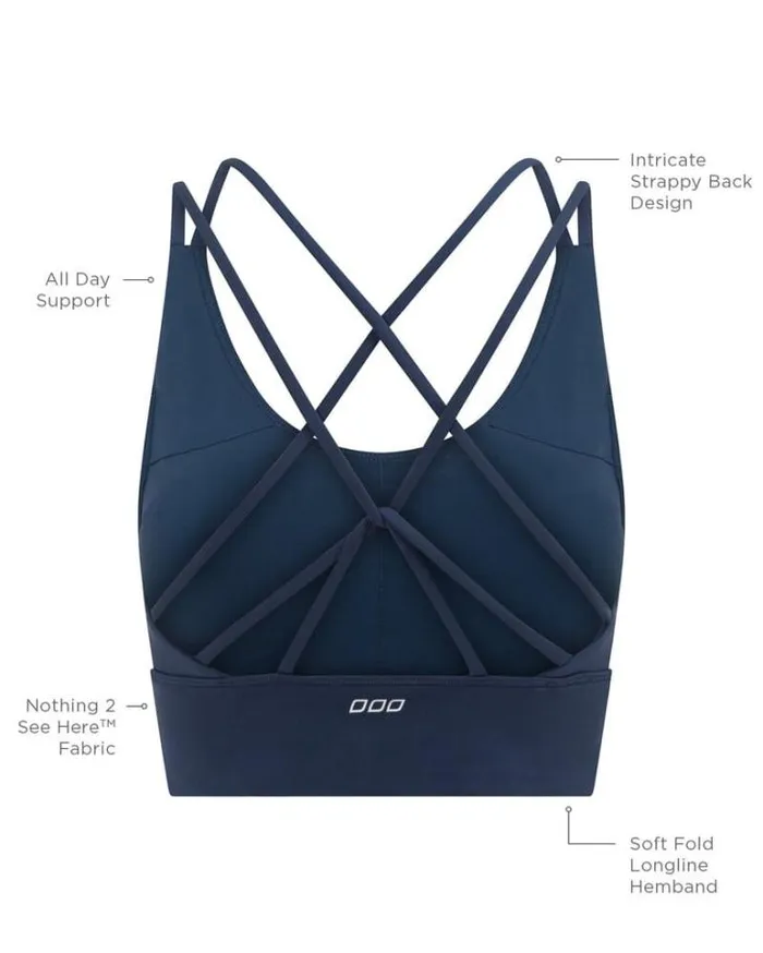 Women LORNA JANE Sports Bras Lotus Longline Sports Bra Night Time Blue