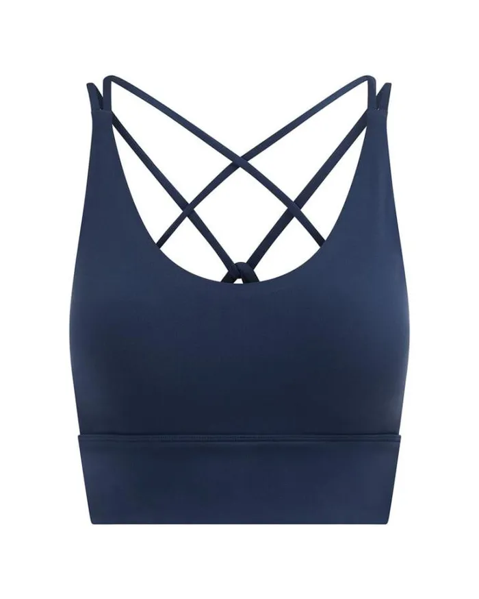 Women LORNA JANE Sports Bras Lotus Longline Sports Bra Night Time Blue