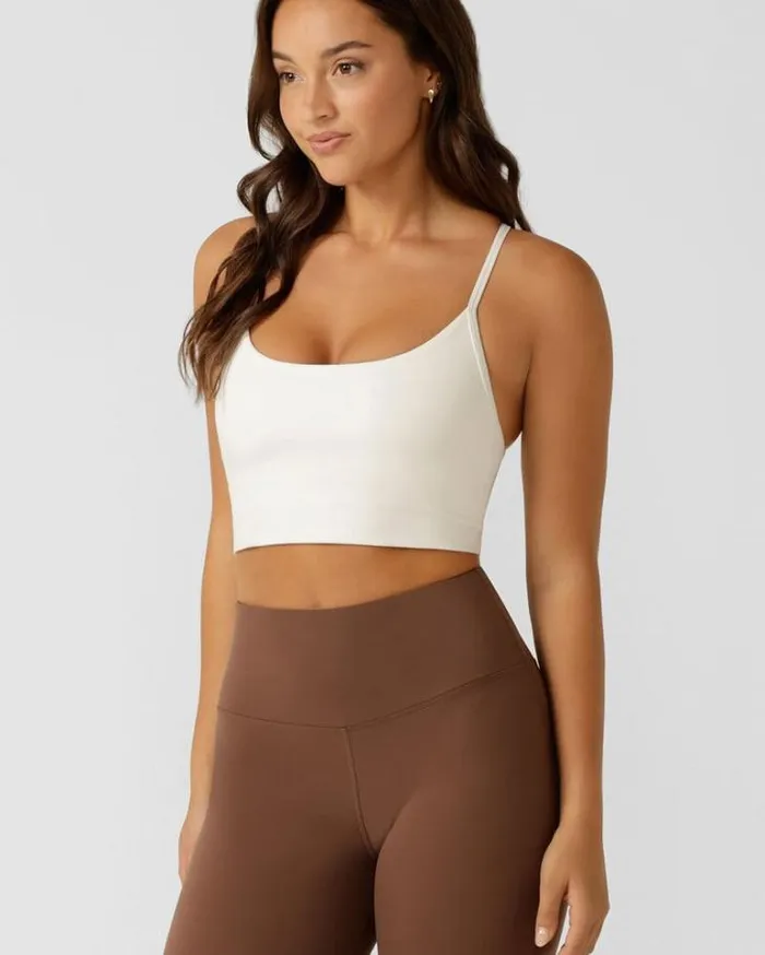 Women LORNA JANE Sports Bras Reset Longline Bra Tank Combo Porcelain