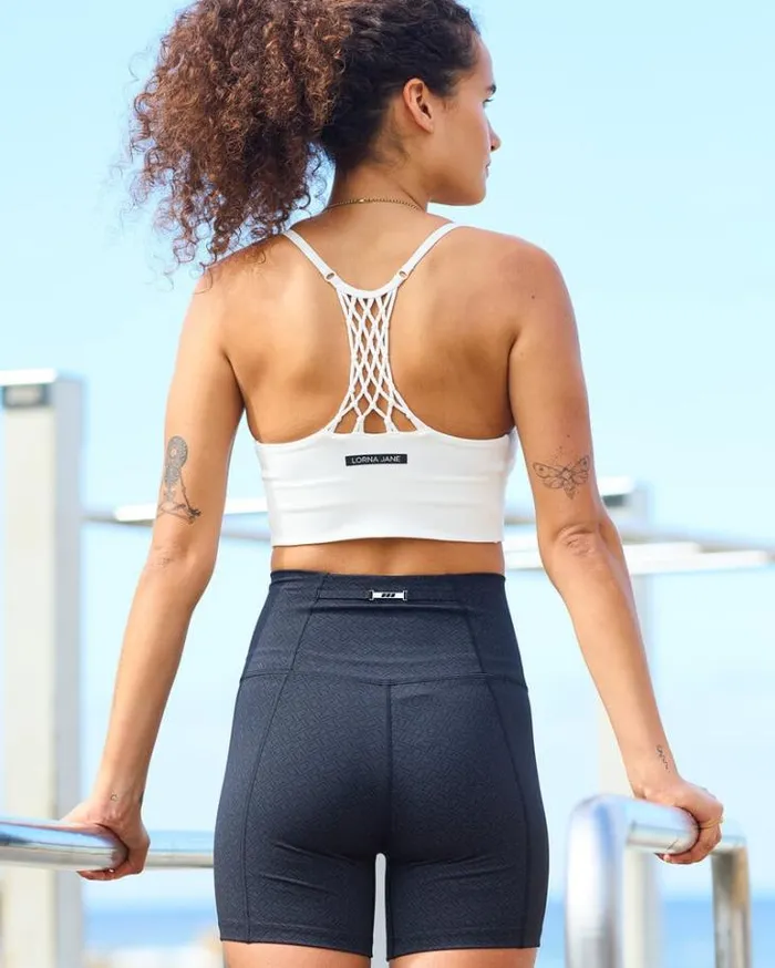 Women LORNA JANE Sports Bras Reset Longline Bra Tank Combo Porcelain