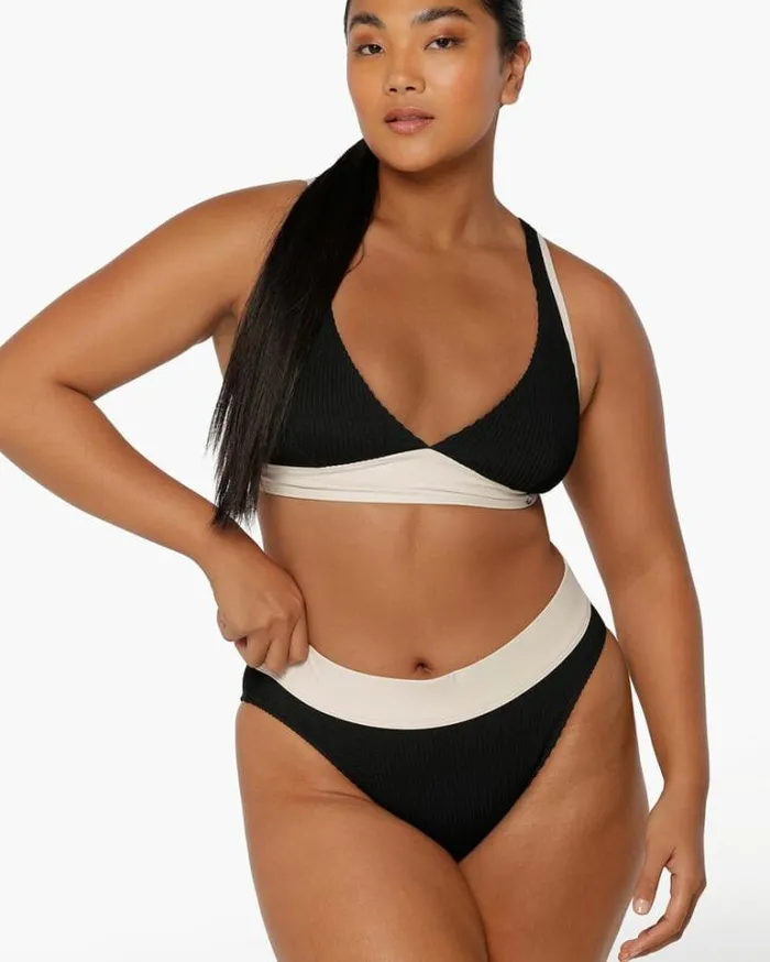 Women LORNA JANE Swimwear Relaxation Crimped Swim Bra Black