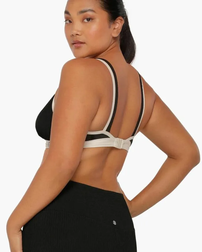 Women LORNA JANE Swimwear Relaxation Crimped Swim Bra Black