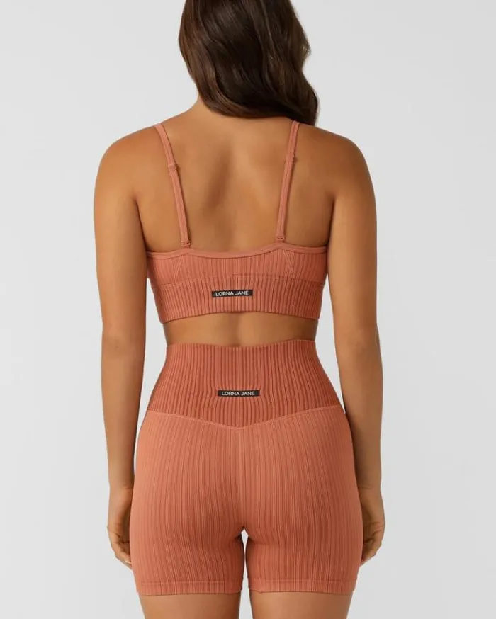Women LORNA JANE Swimwear Seamless Swim Bike Short Rust