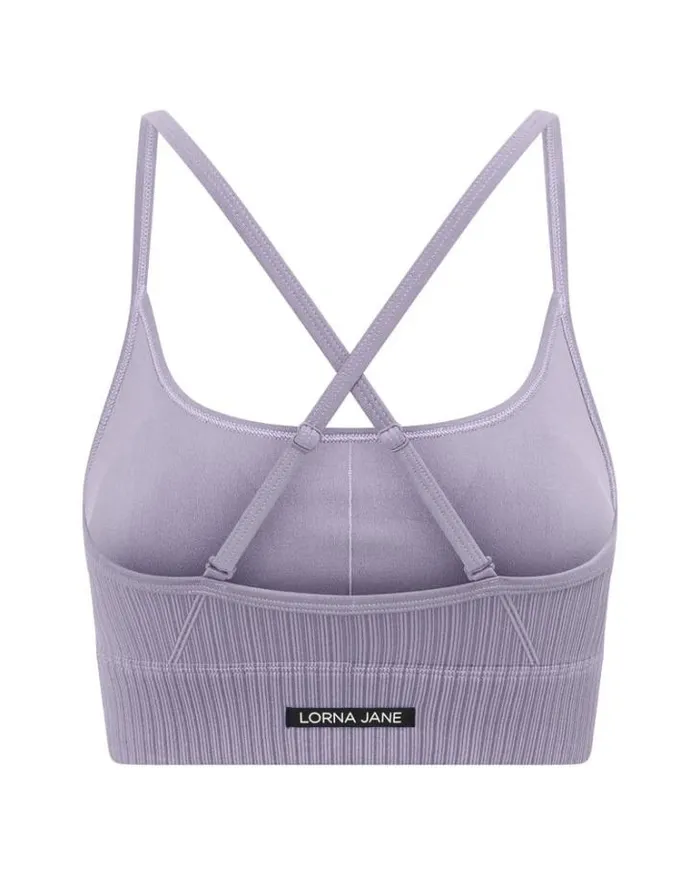 Women LORNA JANE Swimwear Seamless Swim Longline Sports Bra Lavender