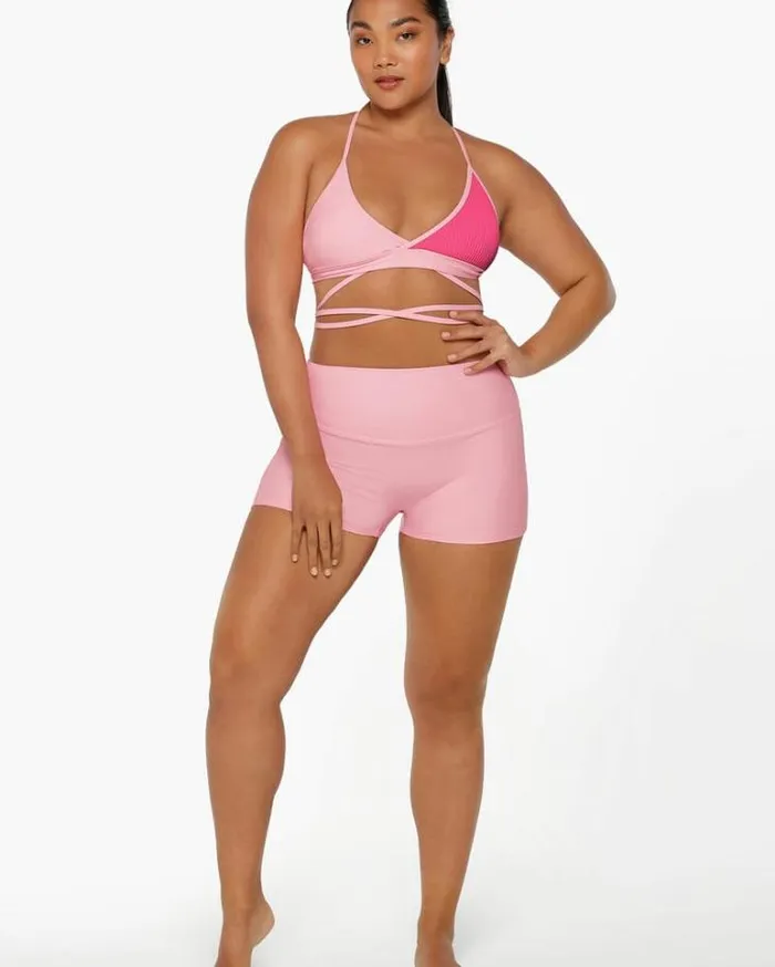 Women LORNA JANE Swimwear Vacation Hype Swim Short Hot Fuchsia