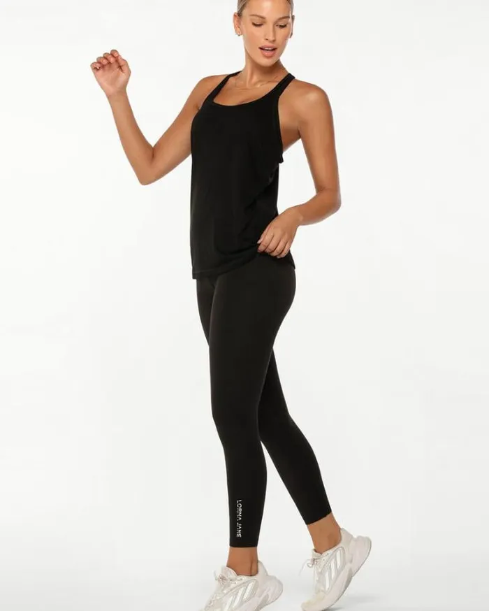 Women LORNA JANE Tanks Slouchy Gym Tank Black