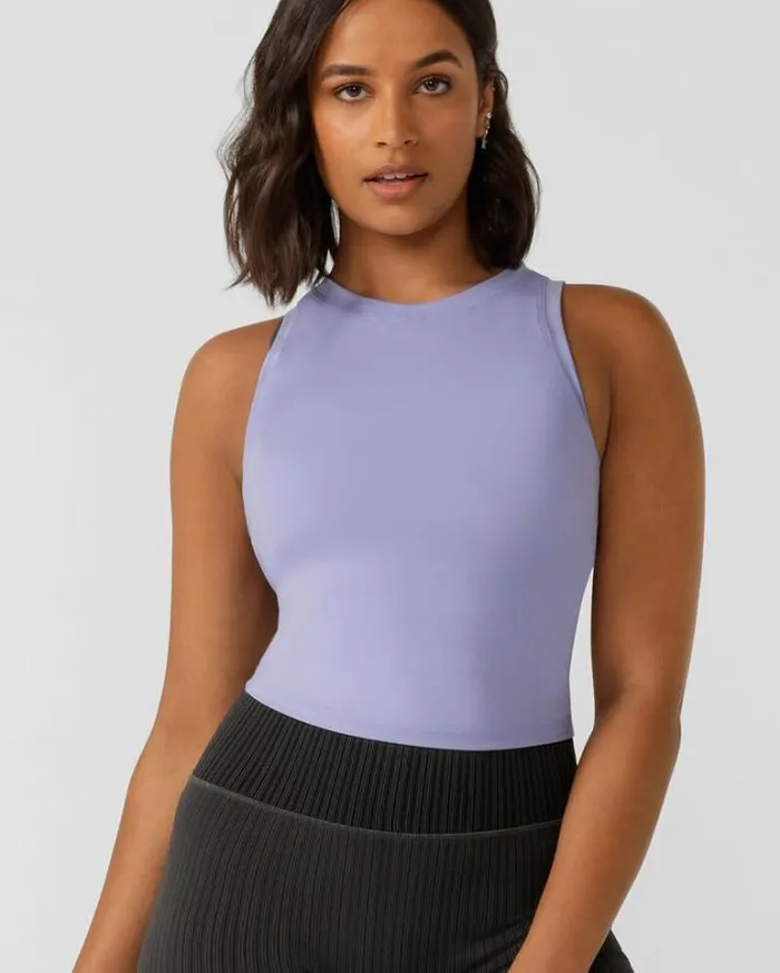Women LORNA JANE Tanks Stretch To Surf Tank Deep Periwinkle