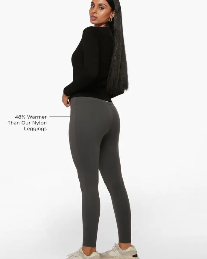 Women LORNA JANE Tights And Leggings All Day Lotus Thermal No Chafe Full Length Leggings Titanium Women LORNA JANE Tights And Leggings All Day Lotus Thermal No Chafe Full Length Leggings Titanium