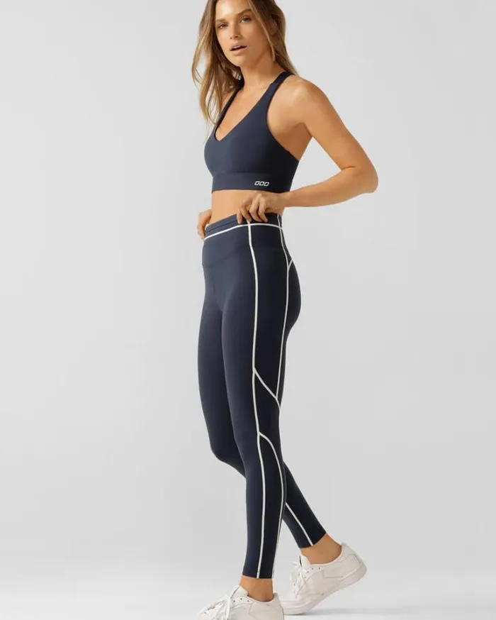 Women LORNA JANE Tights And Leggings Core Stability Full Length Leggings Platinum Navy Women LORNA JANE Tights And Leggings Core Stability Full Length Leggings Platinum Navy