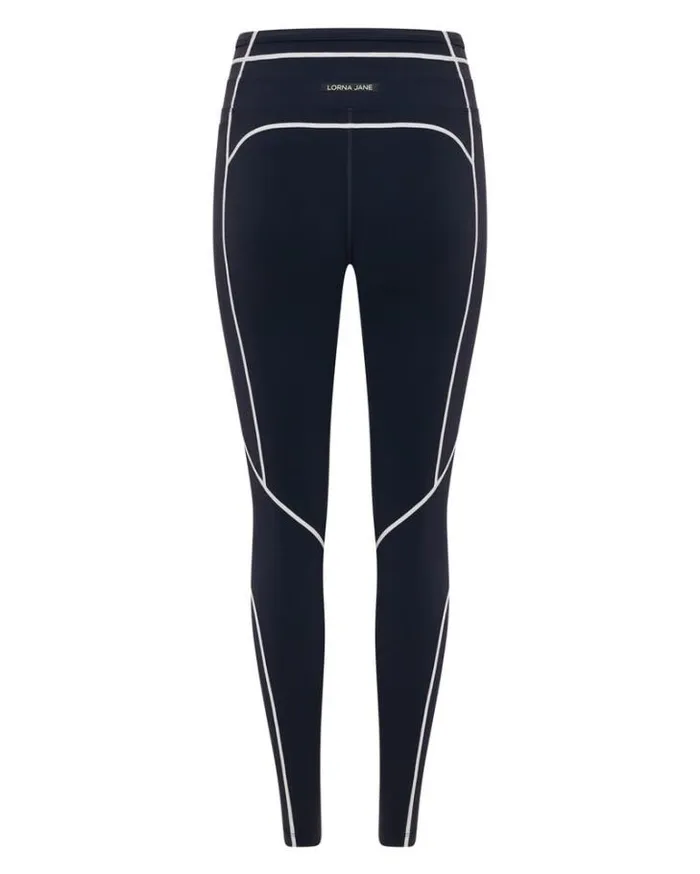 Women LORNA JANE Tights And Leggings Core Stability Full Length Leggings Platinum Navy