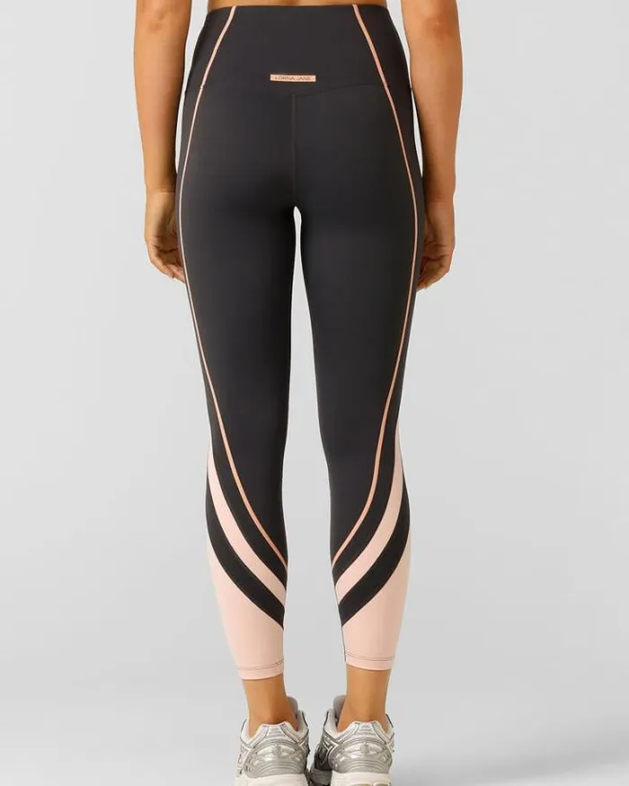 Women LORNA JANE Tights And Leggings Embrace Your Pace Pocket Ankle Biter Leggings Dark Titanium Multi