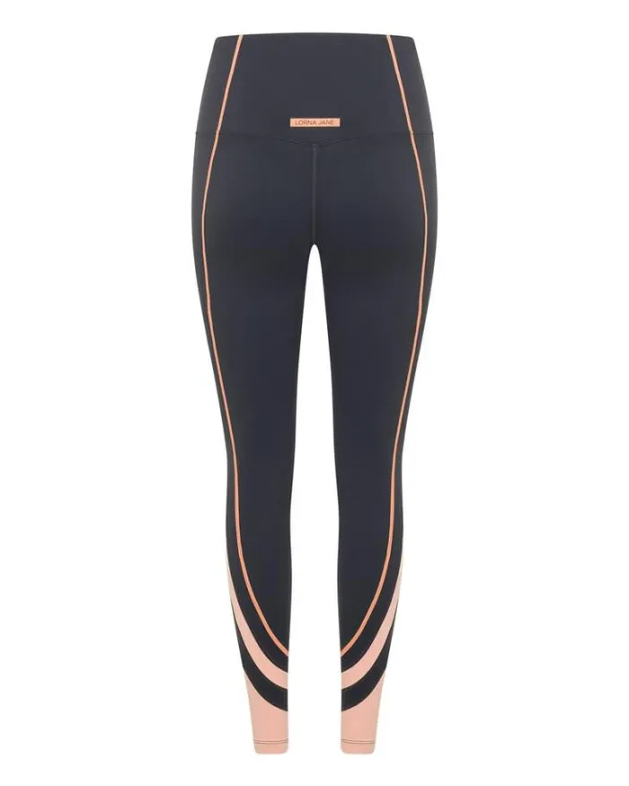 Women LORNA JANE Tights And Leggings Embrace Your Pace Pocket Ankle Biter Leggings Dark Titanium Multi