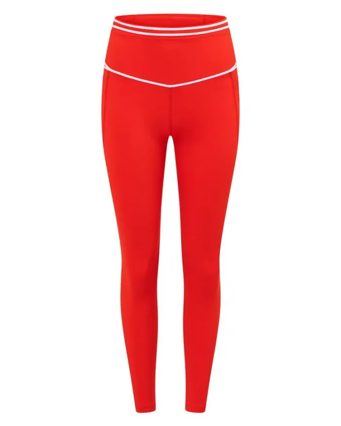 Women LORNA JANE Tights And Leggings Fast Pace Recycled Booty Full Length Leggings Hot Tomato