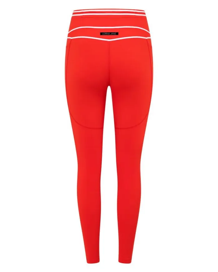 Women LORNA JANE Tights And Leggings Fast Pace Recycled Booty Full Length Leggings Hot Tomato