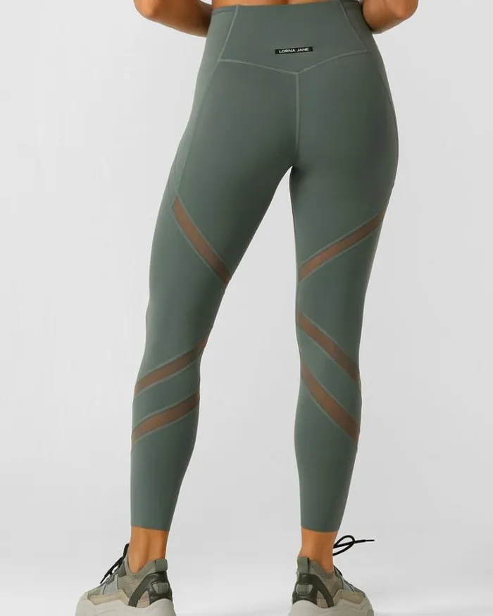 Women LORNA JANE Tights And Leggings Formation 2Pocket Recycled Ankle Biter Leggings Agave Green