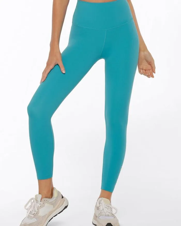 Women LORNA JANE Tights And Leggings HiFold Lotus Ankle Biter Leggings Aqua Buzz Women LORNA JANE Tights And Leggings HiFold Lotus Ankle Biter Leggings Aqua Buzz